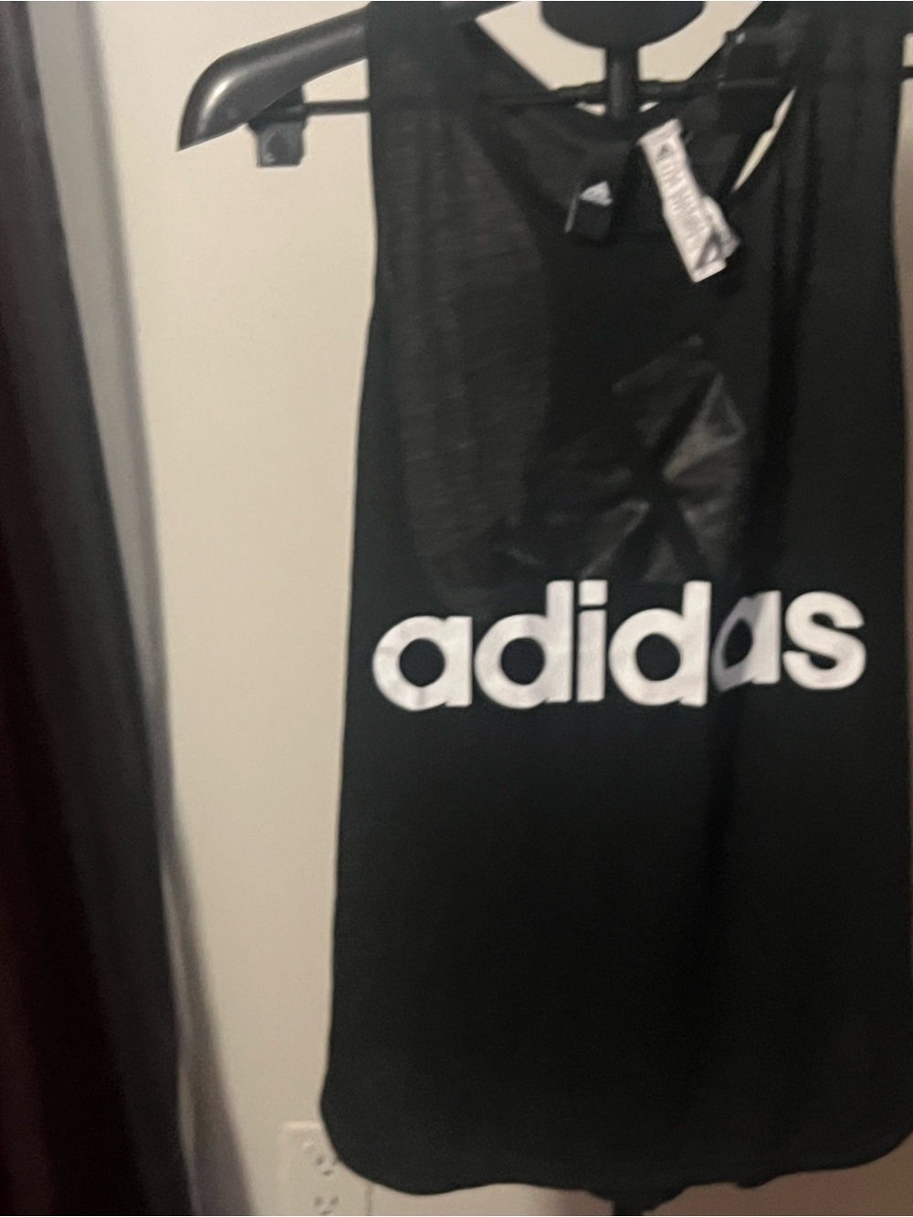adidas Black Tank with White Logo